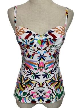 Mara Hoffman Multicolor Techno Animal Bustier Tank Top